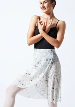 Move Dance Floral Long Wrap Dance Skirt - Ivory -Dance Costumes MOR0407 CRM FRONT 1T 06607.1689636867