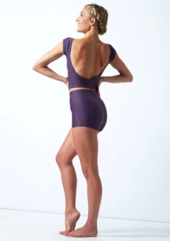 Move Dance Ava Cap Sleeve Crop Top 12 Move Dance Ava Cap Sleeve Crop Top -Dance Costumes MOS0831 PUR BACK 1 77466.1678884794