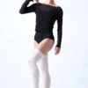 Move Dance Spirit Mesh Long Sleeve Crop Top -Dance Costumes MOZ0617 BLK FRONT 1 79936.1678885045
