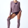 Move Dance Madeline Knit V Neck Jumper -Dance Costumes MOZ0714 PUR FRONT 1 72776.1678885115