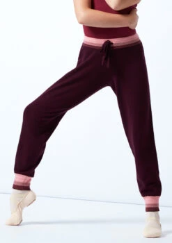 Move Dance Teen Ultra Knit Dance Joggers -Dance Costumes MOZ5708 DKPUR FRONT 1T 22551.1696981489