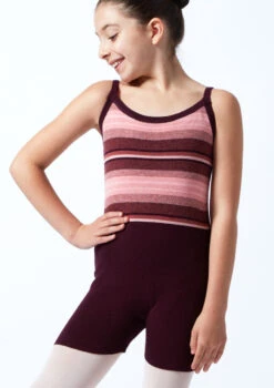 Move Dance Teen Mimi Striped Knit Dance Warm Up Suit -Dance Costumes MOZ5712 DKPUR FRONT 1T 18863.1696981489