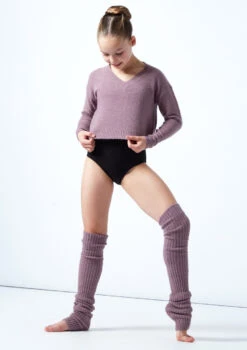 Move Dance Teen Louisa Knit V Neck Jumper 12 Move Dance Teen Louisa Knit V Neck Jumper -Dance Costumes MOZ5714 PURP FRONT 1 91323.1678885163