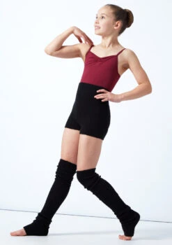 Move Dance Teen Isabella Knit Roll Top Dance Shorts -Dance Costumes MOZ5719 BLK FRONT 1 22982.1678885173