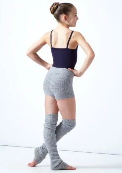 Move Dance Teen Isabella Knit Roll Top Dance Shorts -Dance Costumes MOZ5719 GRY BACK 2 31117.1678885173