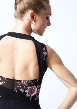 Move Dance Jupiter Floral Sleeveless Catsuit -Dance Costumes MO C0631 BLK CLOSE UP BACK 1 87341.1678928407