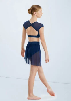 Weissman Illusion Mesh Crop Top -Dance Costumes MT10463 navy 186 50802.1678891125