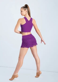 Weissman Lattice Front Crop Top -Dance Costumes MT10485 MT3228 electricpurple 0127 17954.1678891129
