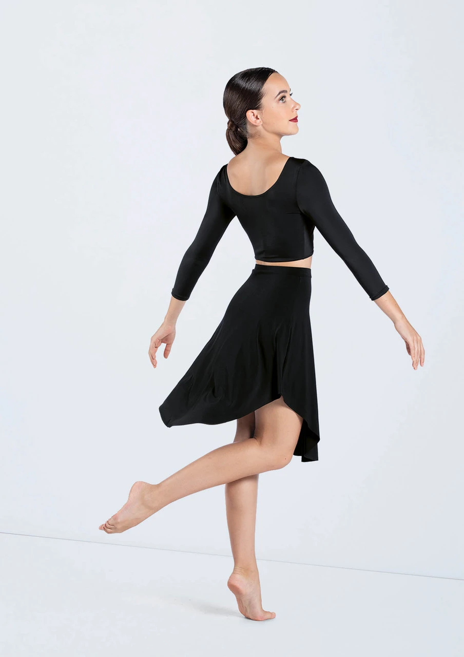 Weissman Matte Jersey Curved Hem Skirt 3 Weissman Matte Jersey Curved Hem Skirt