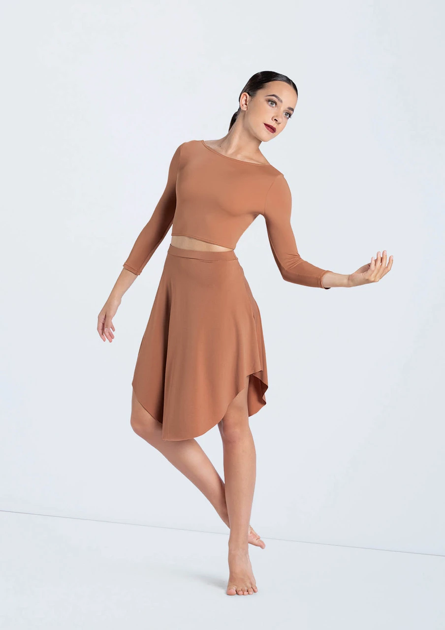 Weissman Matte Jersey Curved Hem Skirt 5 Weissman Matte Jersey Curved Hem Skirt - Image 3