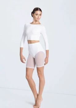 Weissman Power Mesh Biker Shorts -Dance Costumes MT12224 white 14429 white 750 81989.1692402366