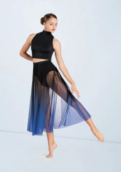 Weissman Ombre Mesh Maxi Skirt -Dance Costumes MT6707 black S12372 royal 12917 22824.1678891465