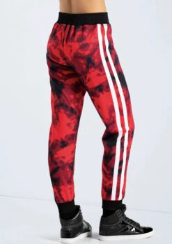 Weissman Graphic Print Track Pants -Dance Costumes PL13135 red 16616 18428.1698450493