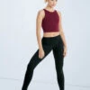 Weissman Cotton High Neck Crop Top -Dance Costumes PT9424 blackcherry 101837 46405.1678891443