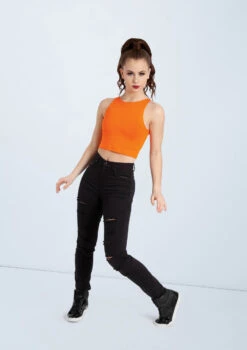 Weissman Cotton High Neck Crop Top -Dance Costumes PT9424 ember AH9210 black 0233 12287.1678891443