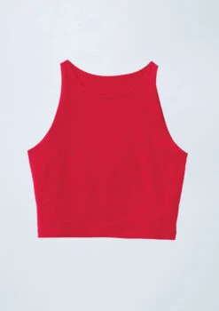Weissman Cotton High Neck Crop Top -Dance Costumes PT9424 red OffFigure 0992 11639.1678891442