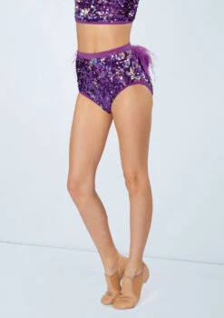 Weissman Hologram Sparkle Panel Skirt -Dance Costumes S12145 purple 1907 13741.1678891460