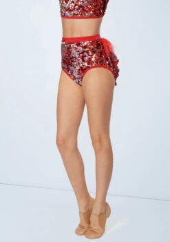 Weissman Hologram Sparkle Panel Skirt -Dance Costumes S12145 red 1907 73274.1678891465