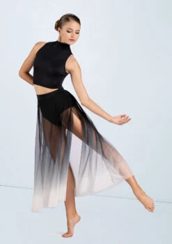 Weissman Ombre Mesh Maxi Skirt -Dance Costumes S12372 white 11031 05528.1698840515