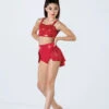 Weissman Sequin Back Panel Skirt -Dance Costumes S12430 red 361 59778.1692404069