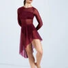 Weissman Asymmetrical Mesh Skirt -Dance Costumes S9714 308 blackcherry 89701.1678891494