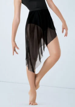 Weissman Asymmetrical Mesh Skirt 7 Weissman Asymmetrical Mesh Skirt -Dance Costumes S9714 black 1773 09820.1698840527