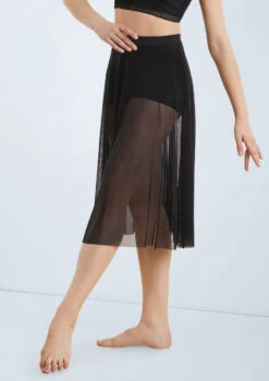 Weissman Midi Length Mesh Skirt 15 Weissman Midi Length Mesh Skirt -Dance Costumes S9768 black 009 82621.1698840527
