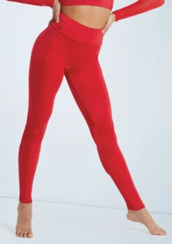 Weissman Lustre High-Waist Leggings 14 Weissman Lustre High-Waist Leggings -Dance Costumes SH11069 red 122148 22388.1678891500