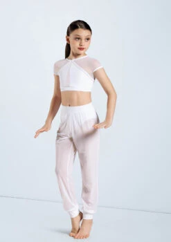 Weissman Mesh Jogger Pants -Dance Costumes SM11625 white 035 25399.1678891650