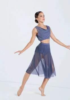 Weissman Midi Length Mesh Skirt 13 Weissman Midi Length Mesh Skirt -Dance Costumes SM12768 S9768 slateblue 397 12067.1678891501
