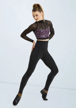 Weissman Cage Strap Sequin Crop Top -Dance Costumes SQ10732 electricpurple MT7447 black 009 76612.1698450670