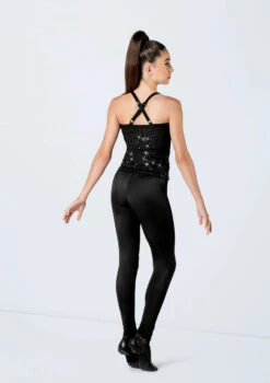 Weissman Sequin Adjustable Strap Top -Dance Costumes SQ13184 black 2134 74015.1692404276