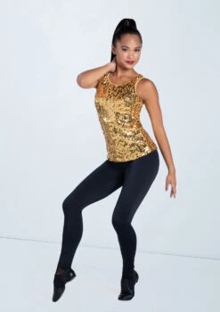 Weissman Ultra Sparkle Tank Top 16 Weissman Ultra Sparkle Tank Top -Dance Costumes SQ9554 gold 395 58938.1678891803