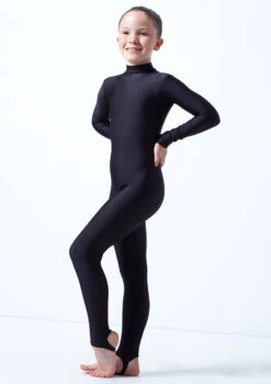 Alegra Girls Shiny Aspen Catsuit -Dance Costumes al c5292 alegra girls shiny aspen catsuit black front 36040.1678871871