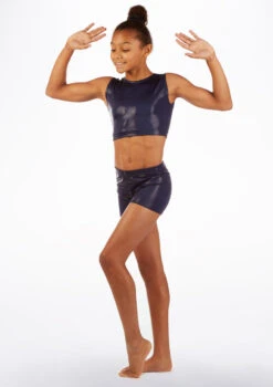 Alegra Gymnastics Crop Top -Dance Costumes al s5947 alegra gymnastics crop top blue front 21003.1678878633