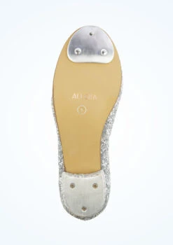 Alegra Tie Front Glitter Tap Shoe - Silver -Dance Costumes alh0021 silver bottom 1 98588.1688080781