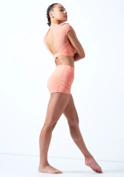 Bloch Ladder Trim Crop Top -Dance Costumes bl ft5201 bloch ladder trim crop top pink back 89660.1678925860