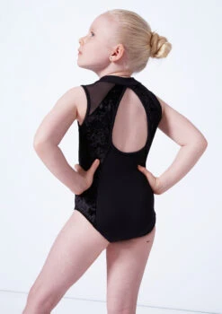 Bloch Girls Madinsson Zip Front Tank Leotard -Dance Costumes blcl1035 black close up back 81977.1675901673