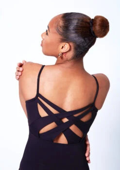 Bloch Octavia Weave Back Leotard -Dance Costumes bll6137 black close up 31887.1678926046