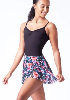 Bloch Floral Print Skirt - Navy -Dance Costumes blr0241 navy blue front t 10057.1696549634