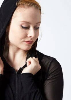 Ballet Rosa Zipped Mesh Hoodie -Dance Costumes br midori ballet rosa zipped mesh hoodie black front no3 92030.1678926866