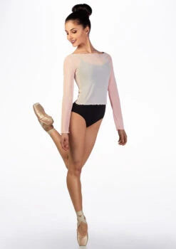 Ballet Rosa Mesh Warm Up Top -Dance Costumes br natasha ballet rosa mesh warm up top pink front 21039.1678926901