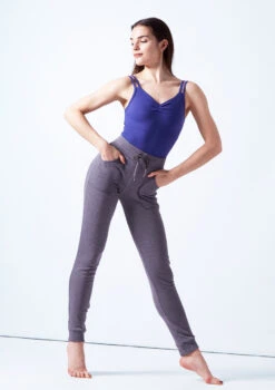 Ballet Rosa Drawstring Cuffed Pants -Dance Costumes brlazuli grey front 2 07198.1678926826