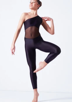 Ballet Rosa One Shoulder Unitard - Black -Dance Costumes brmagali black front t 41062.1698803761