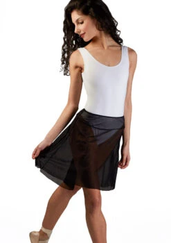 Ballet Rosa Pull On Mesh Dance Skirt -Dance Costumes christiane ballet rosa pull on mesh dance skirt black front thumbnail T 79407.1698802532