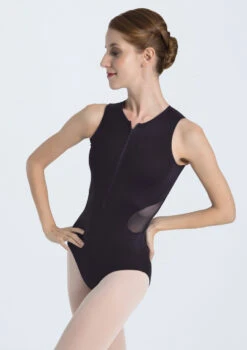Intermezzo Teen Zip Front Mesh Leotard