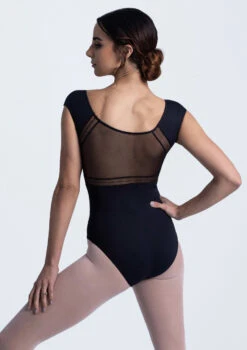 Intermezzo Cap Sleeve Ribbon Leotard -Dance Costumes it31609 blk bmain 91354.1692920952