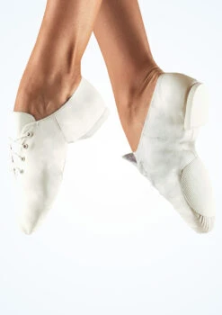 So Danca Split Sole Leather Jazz Shoe - White -Dance Costumes jze 09 so danca split sole leather jazz shoe white no1 T 84294.1698810917