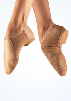 So Danca Split Sole Stretch Jazz Shoe - Tan -Dance Costumes jze 45 so danca split sole stretch jazz shoe tan brown T 81930.1698810918