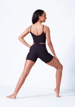 Mirella V Front Chevron Rib Shorts 11 Mirella V Front Chevron Rib Shorts -Dance Costumes mim6045l black back 85598.1679927468